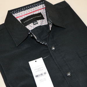 Black Long Sleeve Men's S Button Up Dress Shirt